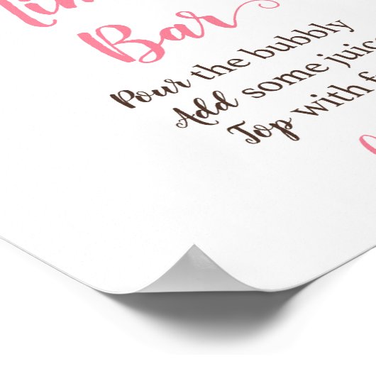 Roze en gele Floral Mimosa Bar Poster (Hoek)