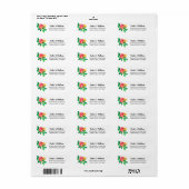 Roze en Gele Floral Waterverf Return Address Etiket (Full Sheet)