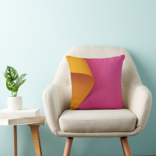 Roze en Gele Geometrische Patroon Kussen