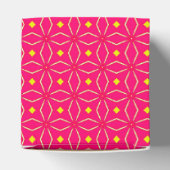 Roze en gele geometrische print feestcadeautjesdoo bedankdoosjes (Bovenkant)
