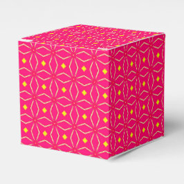 Roze en gele geometrische print feestgunstdoos bedankdoosjes