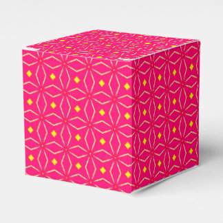 Roze en gele geometrische print feestgunstdoos bedankdoosjes
