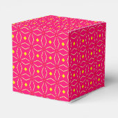 Roze en gele geometrische print feestgunstdoos bedankdoosjes (Achterkant)