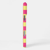 Roze en gele geruite print iPhone hoesje (Rechterkant)