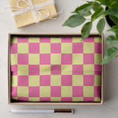 Roze en gele geruite print tissuepapier (Geschenk)