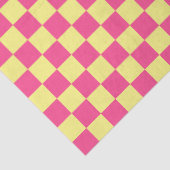 Roze en gele geruite print tissuepapier (Detail)