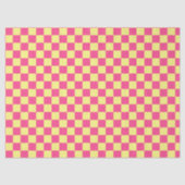 Roze en gele geruite print tissuepapier (Voorkant)