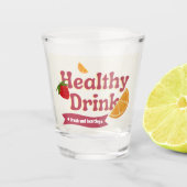 Roze en gele gezonde Drink — warme bril Shot Glas (Voorkant)