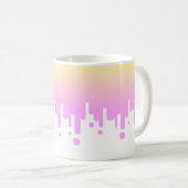 Roze en Gele Gradiënt Druppelen Koffiemok (Voorkant rechts)