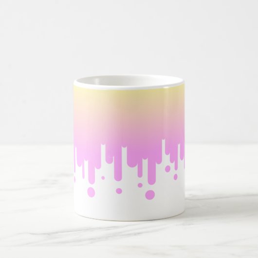 Roze en Gele Gradiënt Druppelen Koffiemok (Center)