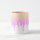 Roze en Gele Gradiënt Druppelen Mok (Midden)