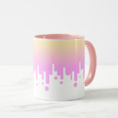 Roze en Gele Gradiënt Druppelen Mok (Voorkant rechts)