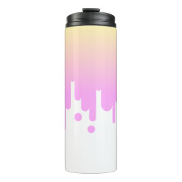 Roze en Gele Gradiënt Druppelen Thermosbeker