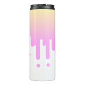 Roze en Gele Gradiënt Druppelen Thermosbeker (Achterkant)