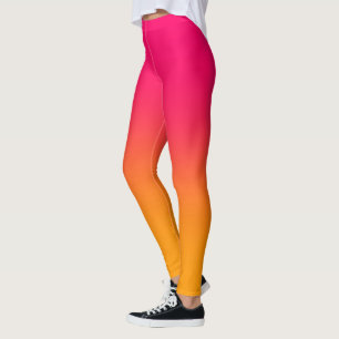 Roze en gele gradiënt leggings