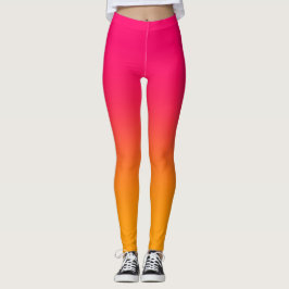 Roze en gele gradiënt leggings