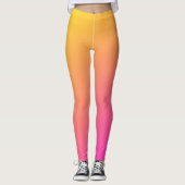 Roze en gele gradiënt ombre Leggings (Voorkant)