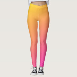 Roze en gele gradiënt ombre Leggings