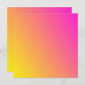 Roze en gele gradiënt Uitnodiging (Voorkant / Achterkant)