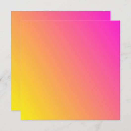 Roze en gele gradiënt Uitnodiging (Voorkant / Achterkant)