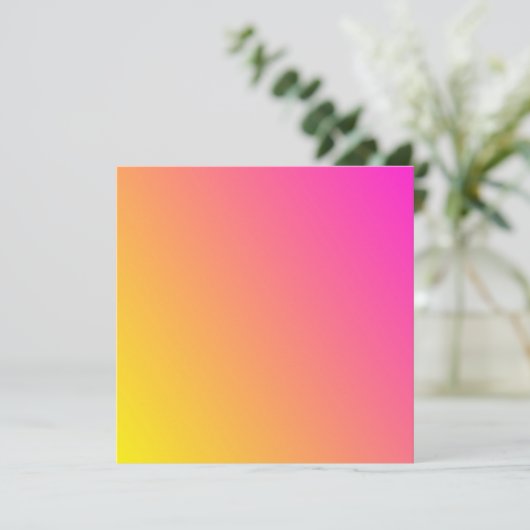 Roze en gele gradiënt Uitnodiging (Staand voorkant)