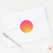 Roze en gele gradiëntlege sjabloon Tekst toevoegen Ronde Sticker (Envelop)