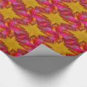 Roze en gele grunge explosie cadeaupapier (Hoek)