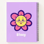 Roze en gele, Happy Flower Notitieboek (Achterkant)