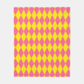 Roze en gele Harlekijn geruite ontwerp  Fleece Deken (Voorkant)
