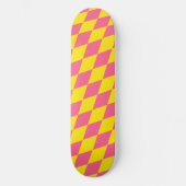 Roze en gele Harlekijn geruite ontwerp Persoonlijk Skateboard (Voorkant)