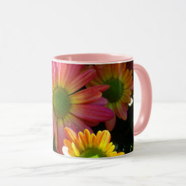 Roze en Gele Herfst Bloemen Drankmok Mok