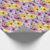Roze en Gele Hibiscus Bloemen Bloemen Bloemen Gesc Cadeaupapier (Hoek)