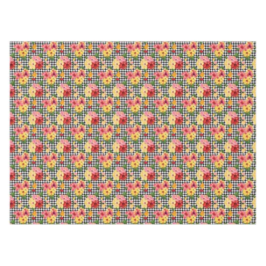 Roze en gele hibiscus tafelkleed (Voorkant (Horizontaal))