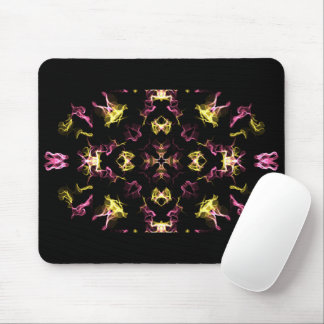 Roze en gele Hippie Mandala Drawing Muismat