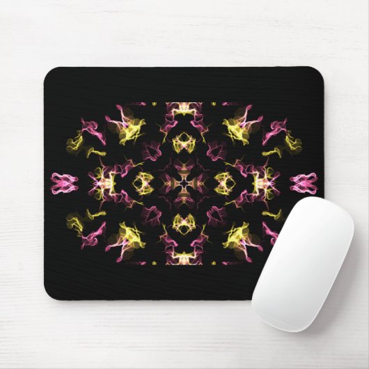 Roze en gele Hippie Mandala Drawing Muismat (Met muis)
