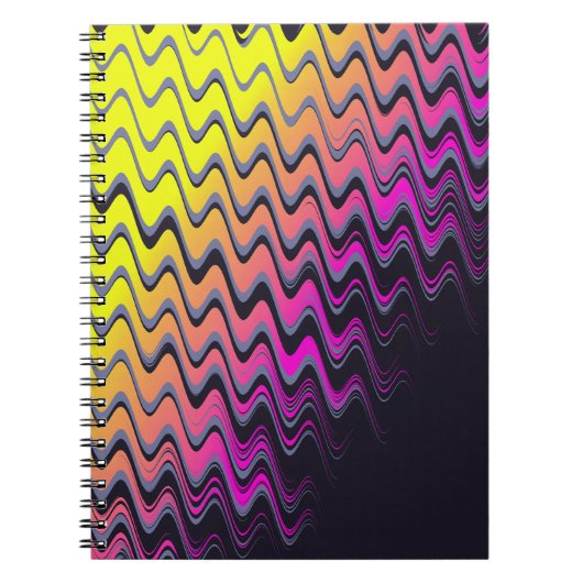 Roze en gele horrorgolven notitieboek (Voorkant)