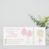 Roze en gele instapkaart naar Thailand Weddenschap Kaart (Staand voorkant)