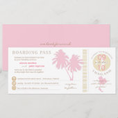 Roze en gele instapkaart naar Thailand Weddenschap Kaart (Voorkant / Achterkant)