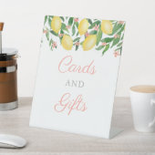 Roze en gele Kaarten en Baby shower van fijne rokk Reclamebord Met Voetstuk (Insitu)