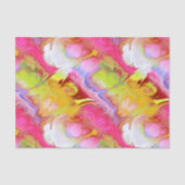 Roze en gele kleurrijke Abstracte inkt Tissuepapier (Voorkant)