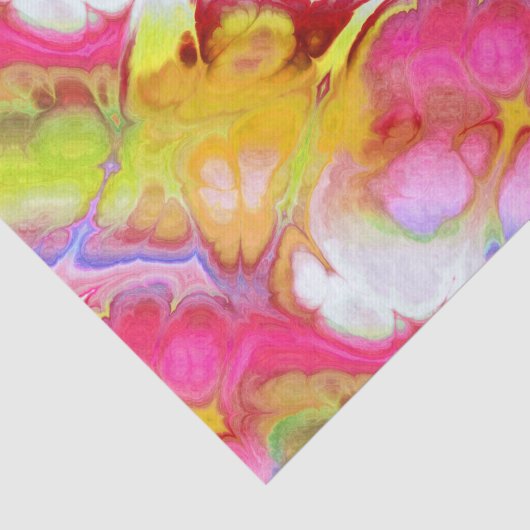 Roze en gele kleurrijke Abstracte inkt Tissuepapier (Detail)