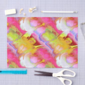Roze en gele kleurrijke Abstracte inkt Tissuepapier (Craft)