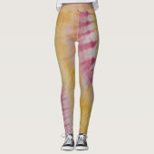 Roze en gele kleurstof leggings (Voorkant)
