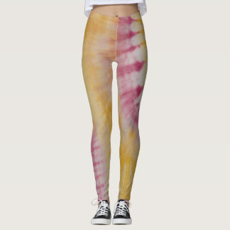 Roze en gele kleurstof leggings