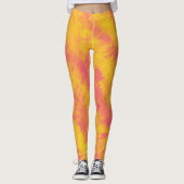 Roze en gele kleurstof leggings (Voorkant)