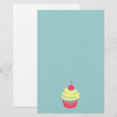 Roze en gele koekjes met Cherry op Bovenkant Briefpapier (Voorkant / Achterkant)