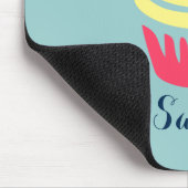 Roze en gele koekjes met Cherry op Bovenkant Muismat (Hoek)