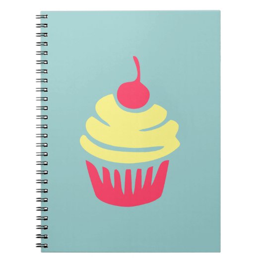 Roze en gele koekjes met Cherry op Bovenkant Notitieboek (Voorkant)