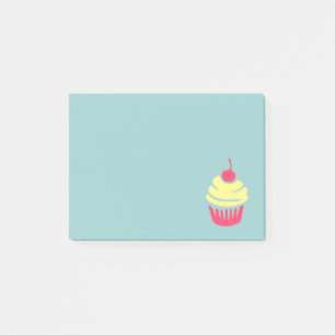 Roze en gele koekjes met Cherry op Bovenkant Post-it® Notes