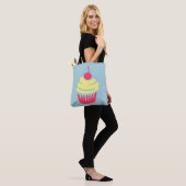 Roze en gele koekjes met Cherry op Bovenkant Tote Bag (Op model)